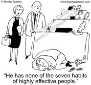 business businessmen office boss underling fact finding mission cartoon 1003