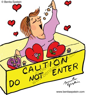 valentine's day candy woman caution do not enter