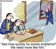 business businessmen office problem solving boss worker  cartoon 1011