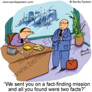 business businessmen office boss underling fact finding mission cartoon 1003