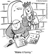 business funny queen scribe annual report monk manuscript cartoon 1017