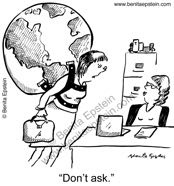 funny business cartoon  1557 businesswomen office world shoulder compalining copy