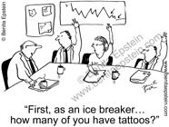 funny business cartoon meeting room voted tattoo workers 1554 copy