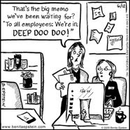 funny business cartoon office meeting women coworkers computer digital employees department memo desk conflict boss bosses ceo  1708