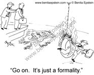 funny business cartoon formality obstacles worker 1479