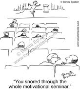 funny business cartoon motivational seminar sleep snore 1509