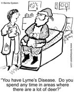 medical doctor santa lymes disease patient exam room xmas cartoon 1467