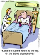 funny doctor medical hospital cartoon bed, physician surgeon broken leg crutches blood alcohol record report elevated room wine bottle man woman nurse medical assistant physician assistant 1030