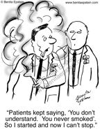 funny doctor cartoon physician md smoking 1533