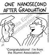 funny college university higher education graduate alumni association alum alumnus graduation student pupil congratuations cartoon 1088