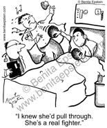 medical hospital room recover doctor patient fight cartoon 1453