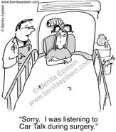 hospital cartoon surgeon listen to music cartalk patient 1526