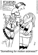 medical pharmacy santa clause motion sickness reindeer medication christmas holiday cartoon 1444