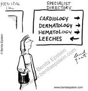 funny medical cartoon patient specialists leeches 1504