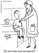 funny medical doctor child germs exam cartoon 1561