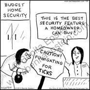 funny cartoon science tick home security homeowner arachnid acarina ectoparasite parasite 1678 