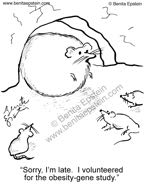 funny science genetic overweight fat obese rat cartoon 1572