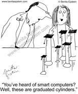 funny science scientist research lab graduated cylinders smart computer cartoon 1574